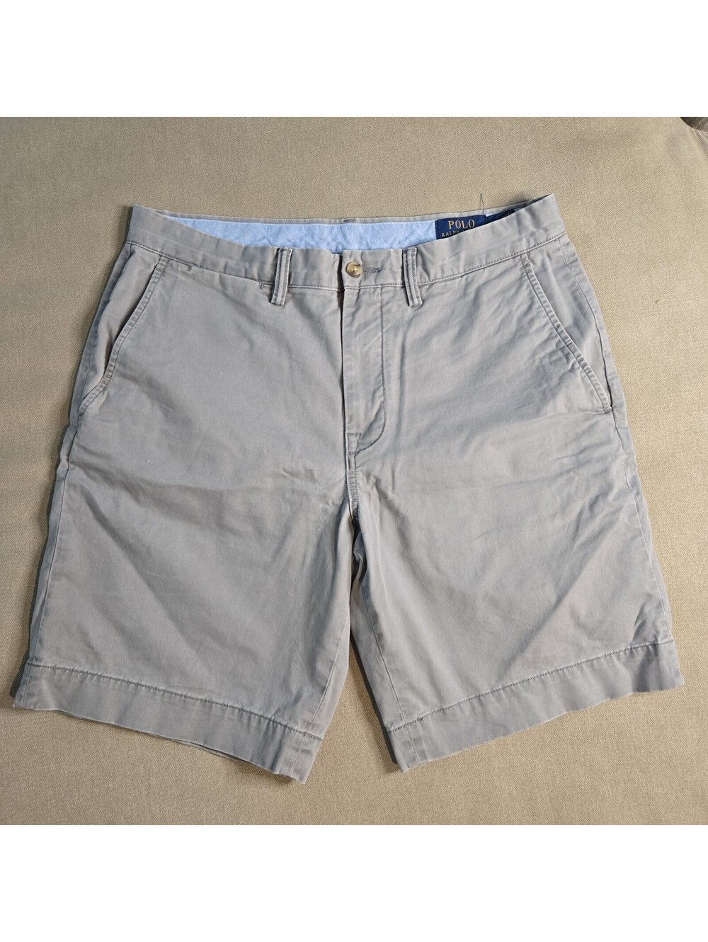 Polo Ralph Lauren Mens 32W 9" Classic Fit Shorts Gray Stretch Cotton Twill Chino
